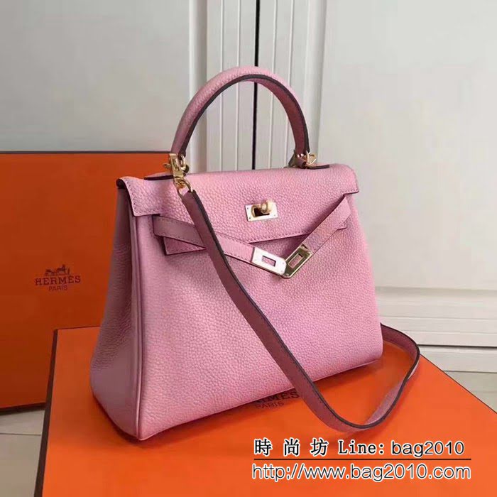 愛馬仕Hermes 荔枝紋頭層牛皮凱莉包 可手提肩背 0AM1653